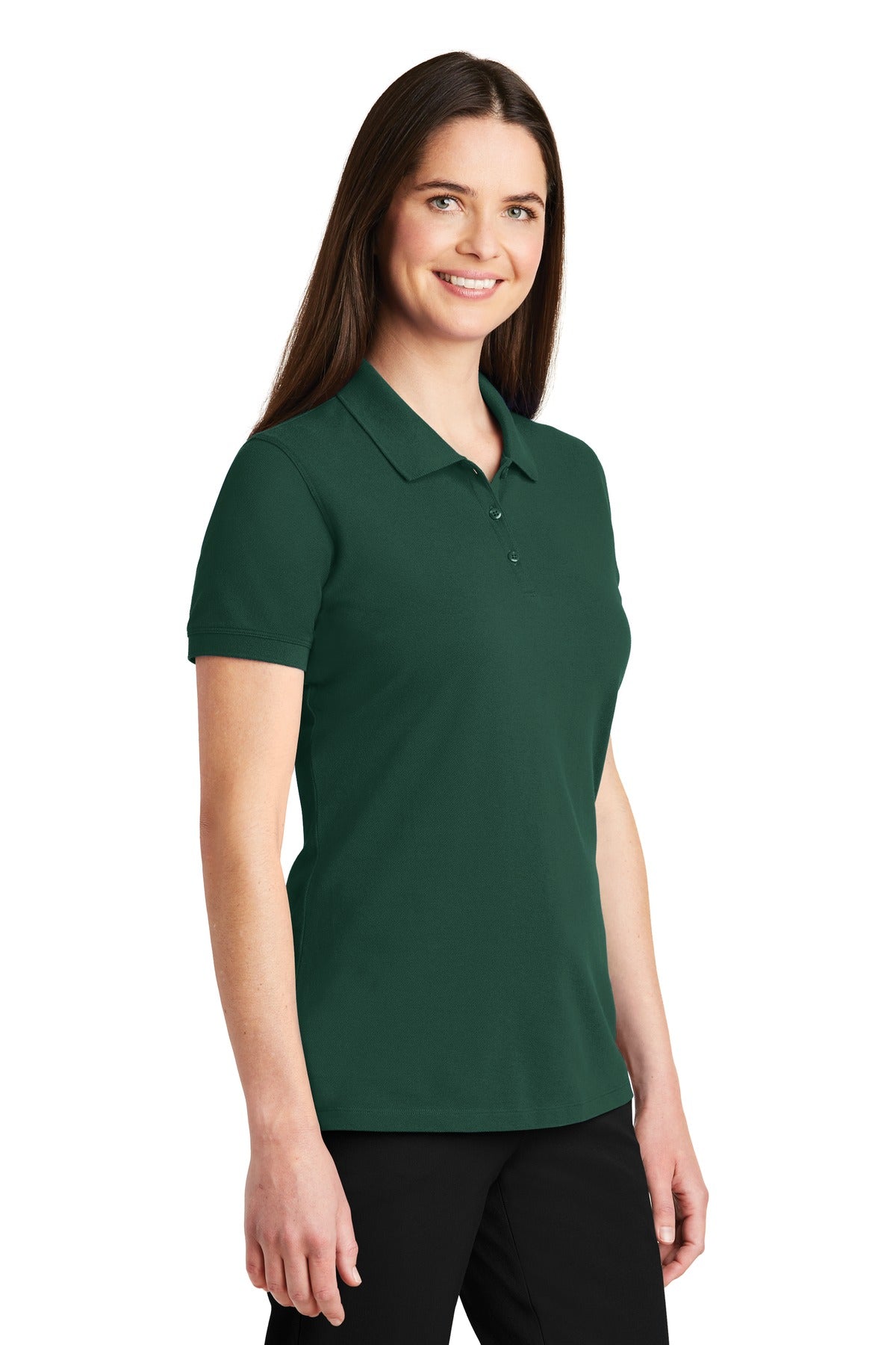 Green Glen Port Authority Women's EZCotton Polo. LK8000