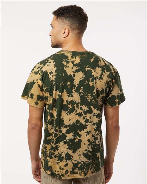 Green Unisex Bleach Out Dyed T-Shirt - 1385