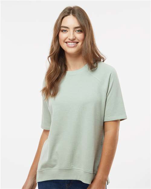 Greenstone Women&#39;s French Terry Short Sleeve Crewneck Pullover - W23711