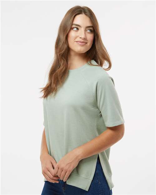 Greenstone Women&#39;s French Terry Short Sleeve Crewneck Pullover - W23711