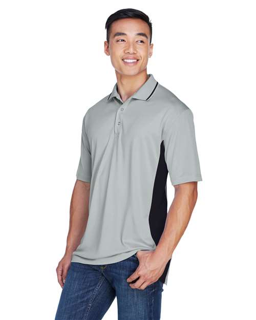 Grey/ Black Men&#39;s Cool &amp; Dry Sport Two-Tone Polo - 8406