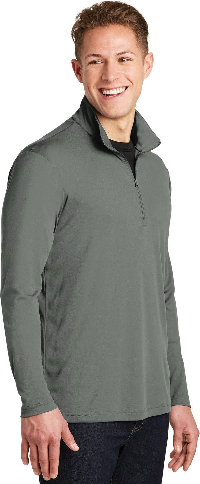 Grey Concrete Sport-Tek PosiCharge Competitor 1/4-Zip Pullover. ST357