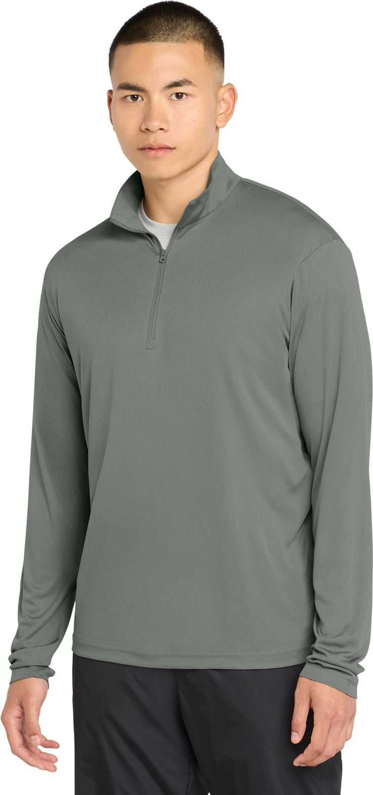Grey Concrete Sport-Tek PosiCharge Competitor 1/4-Zip Pullover. ST357