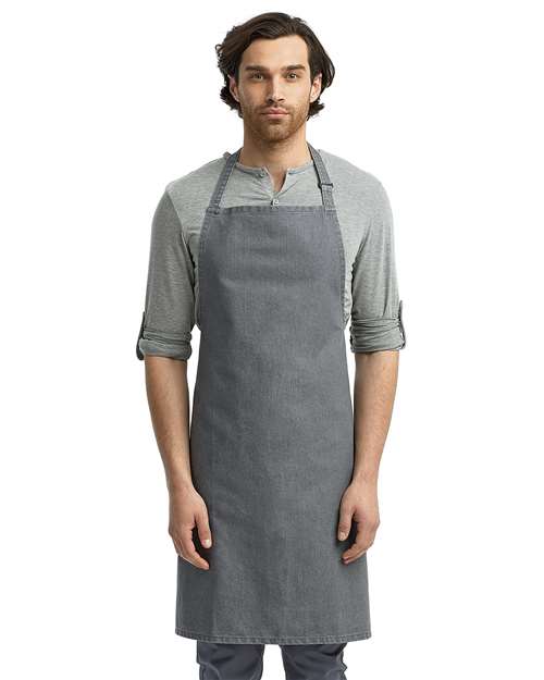 Grey Denim Recycled Bib Apron - RP150