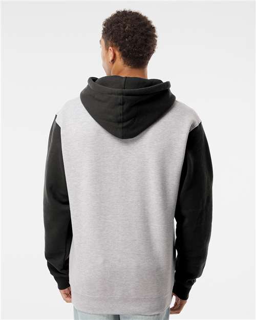 Grey Heather/ Black Heavyweight Hooded Sweatshirt - IND4000