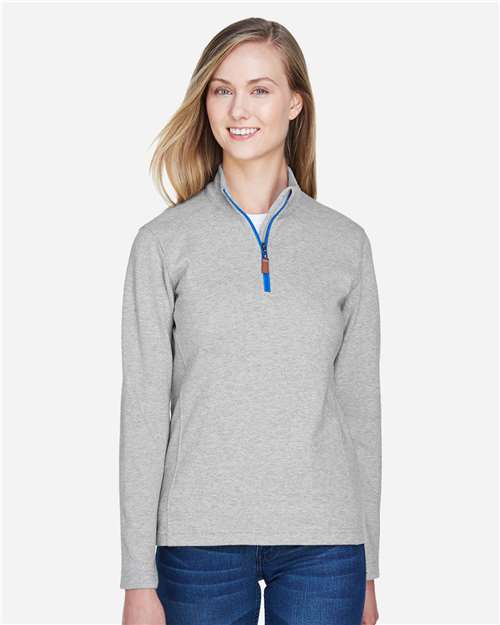 Grey Heather/ Grey H/ French Blue Women&#39;s DRYTEC20™ Performance Quarter-Zip Pullover - DG479W