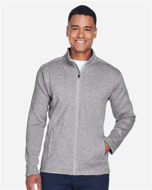 Grey Heather Men&#39;s Bristol Full-Zip Sweater Fleece Jacket - DG793
