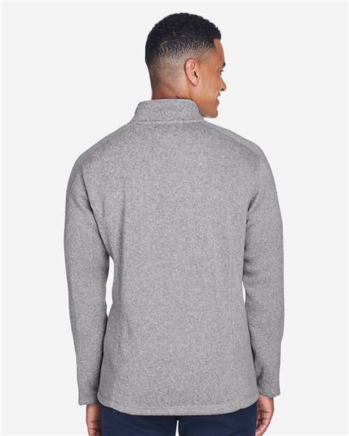 Grey Heather Men&#39;s Bristol Full-Zip Sweater Fleece Jacket - DG793