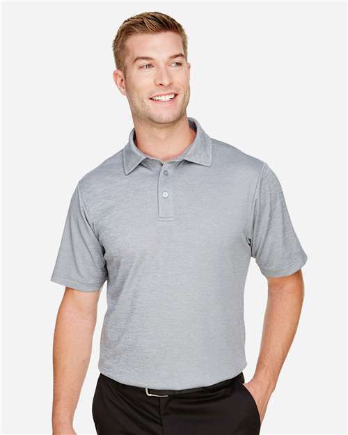 Grey Heather Men&#39;s CrownLux Performance® Address Mélange Polo - DG22