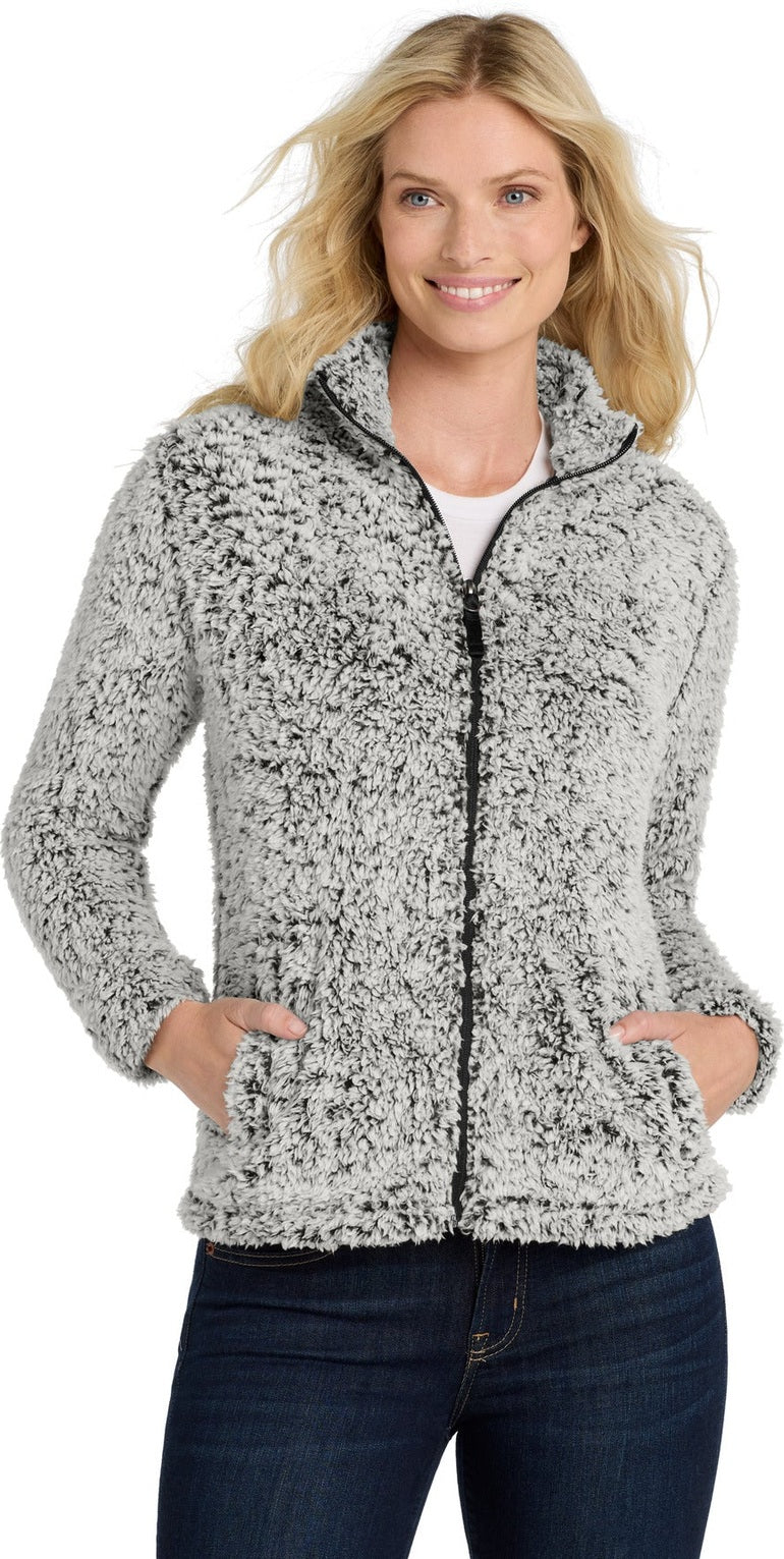 Grey Heather Port Authority Women's Cozy Fleece Jacket. L131