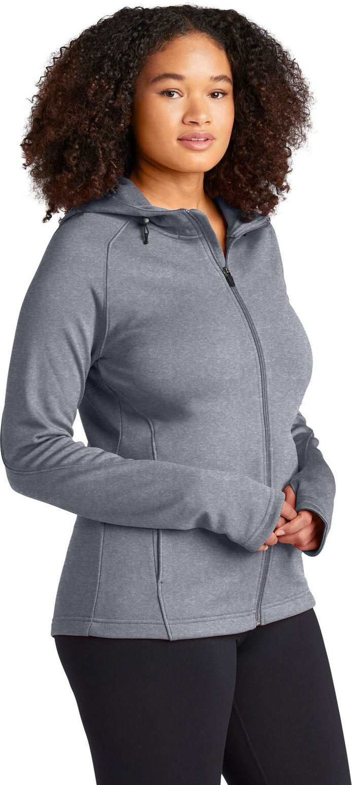 Grey Heather Sport-Tek Women's Tech Fleece Full-Zip Hooded Jacket. L248