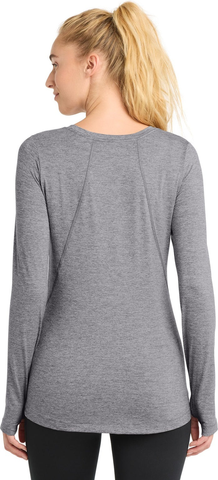 Grey Hthr Sport-Tek Women's Exchange 1.5 Long Sleeve Crew LST710
