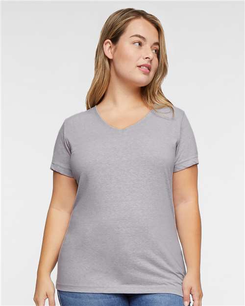 Grey Melange Women&#39;s Harborside Mélange V-Neck Tee - 3591