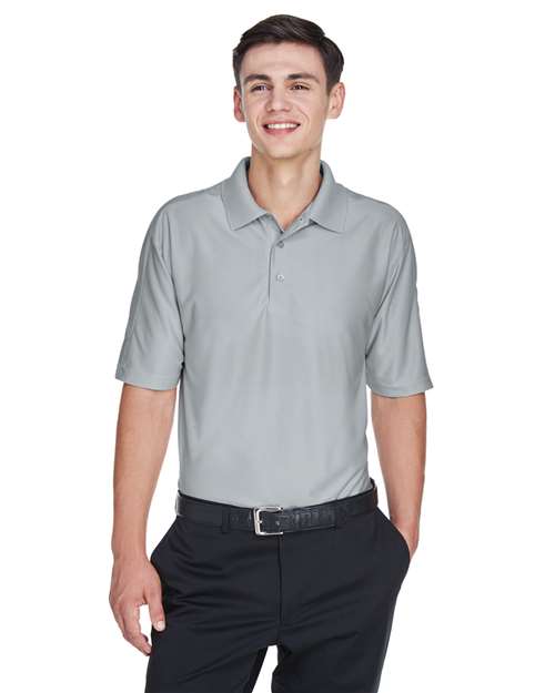 Front View of Grey Men's Cool & Dry Elite Performance Polo - 8415
