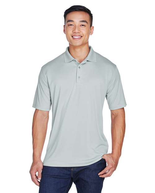 Front View of Grey Men's Cool & Dry Sport Polo - 8405