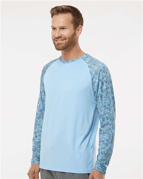 Grey Mist Water Panama Colorblocked Long Sleeve T-Shirt - 231