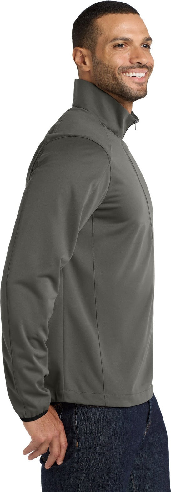 Grey Steel Port Authority Active 1/2-Zip Soft Shell Jacket. J716