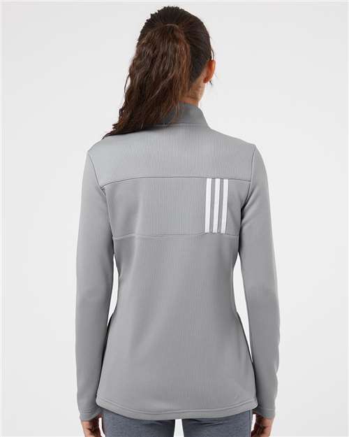Grey Three/ White Women&#39;s 3-Stripes Double Knit Full-Zip - A483