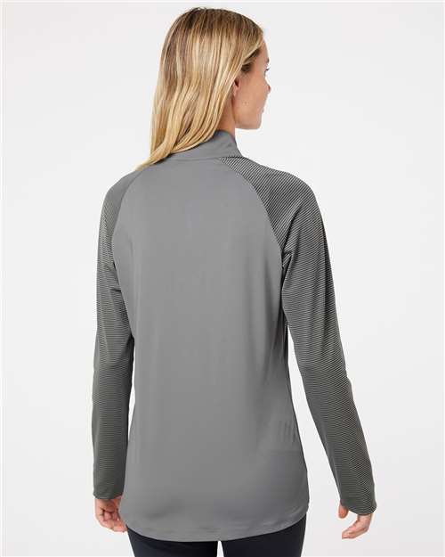 Grey Three Women&#39;s Stripe Block Quarter-Zip Pullover - A521