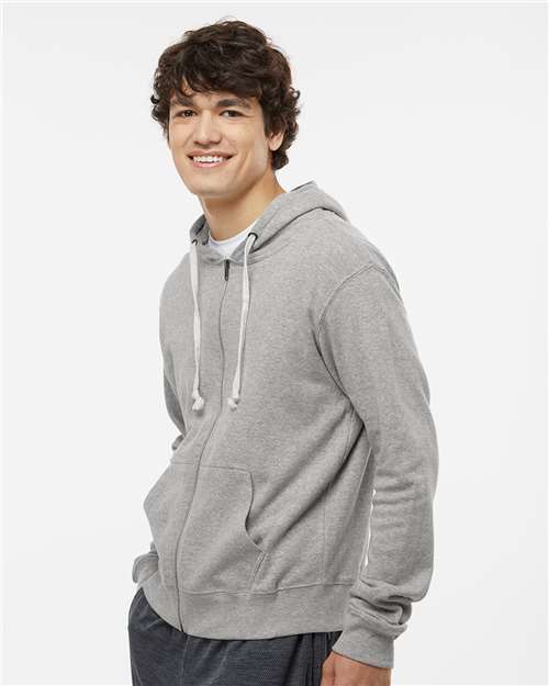 Grey Triblend Triblend Full-Zip Hooded Sweatshirt - 8872