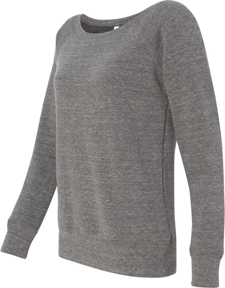 Grey Triblend Women’s Sponge Fleece Wide Neck Sweatshirt - 7501