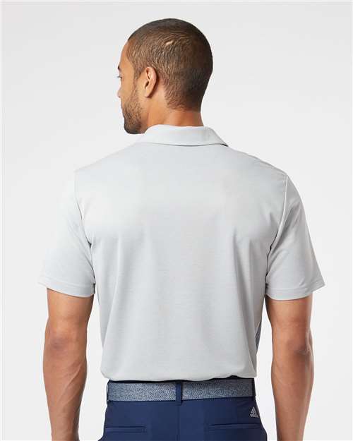 Grey Two Heather/ Collegiate Navy Heather Heathered Colorblocked 3-Stripes Polo - A508