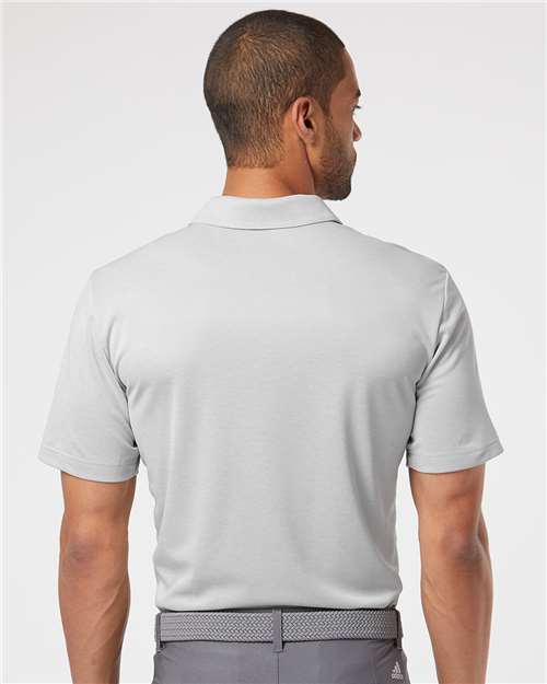 Grey Two Heather/ Hi-Res Coral Heather Heathered Colorblocked 3-Stripes Polo - A508