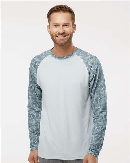 Grey Water Panama Colorblocked Long Sleeve T-Shirt - 231