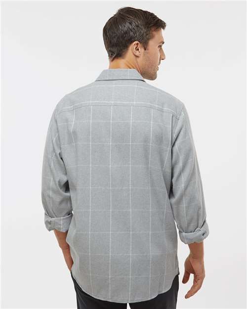 Grey/ White Yarn-Dyed Flannel Shirt - 8210