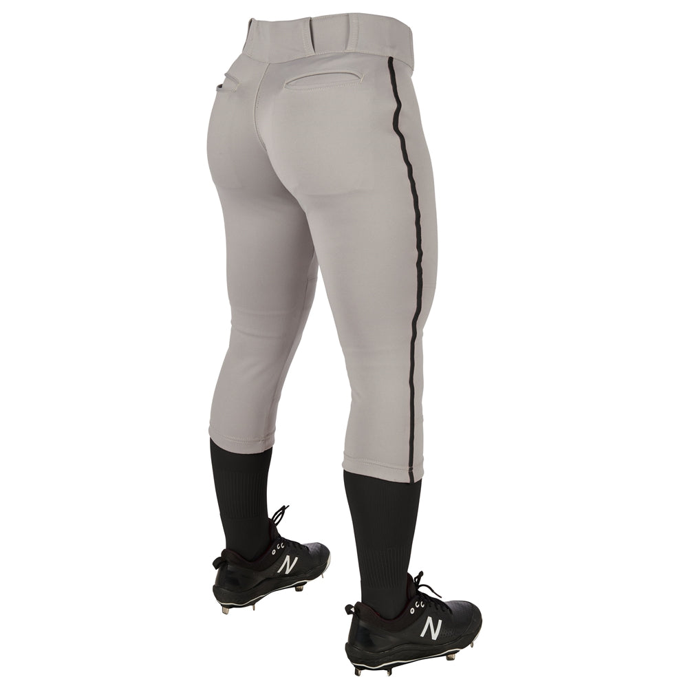 GREY,BLACK PIPE Tournament Women's Traditional Low Rise Pant W/Braid
