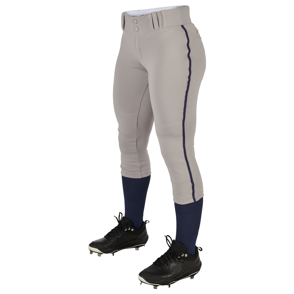 GREY,NAVY Tournament Women's Traditional Low Rise Pant W/Braid