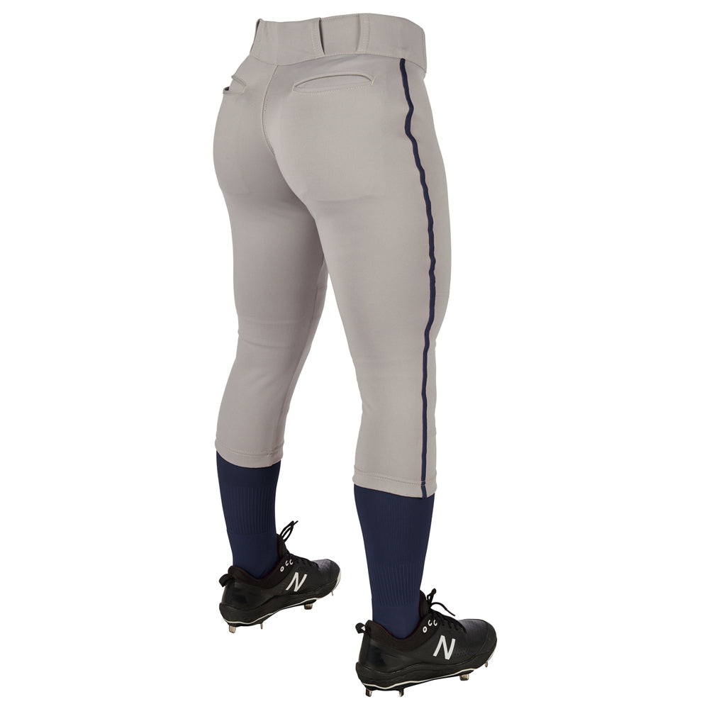 GREY,NAVY Tournament Women's Traditional Low Rise Pant W/Braid