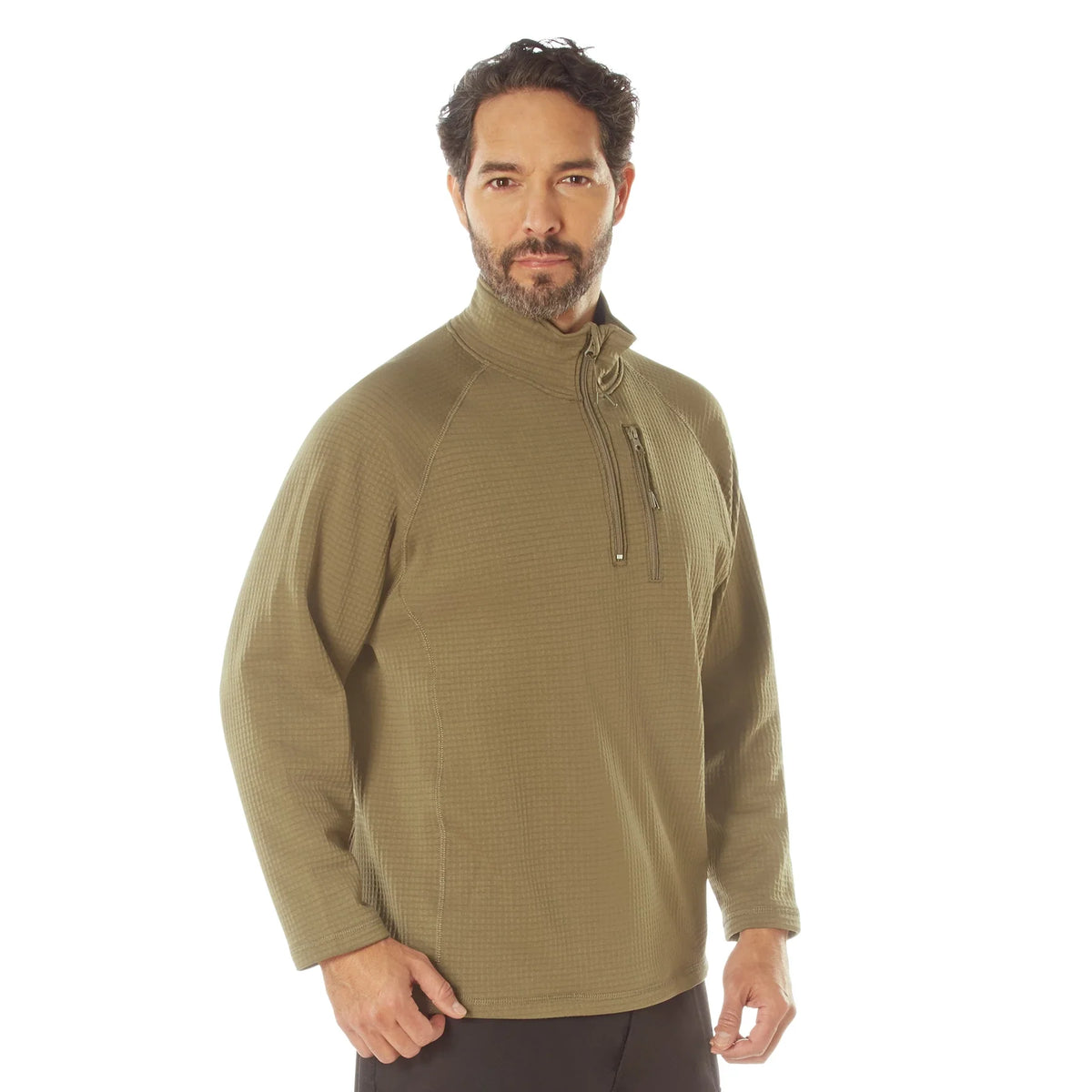 Grid Fleece Pullover - Coyote Brown / s