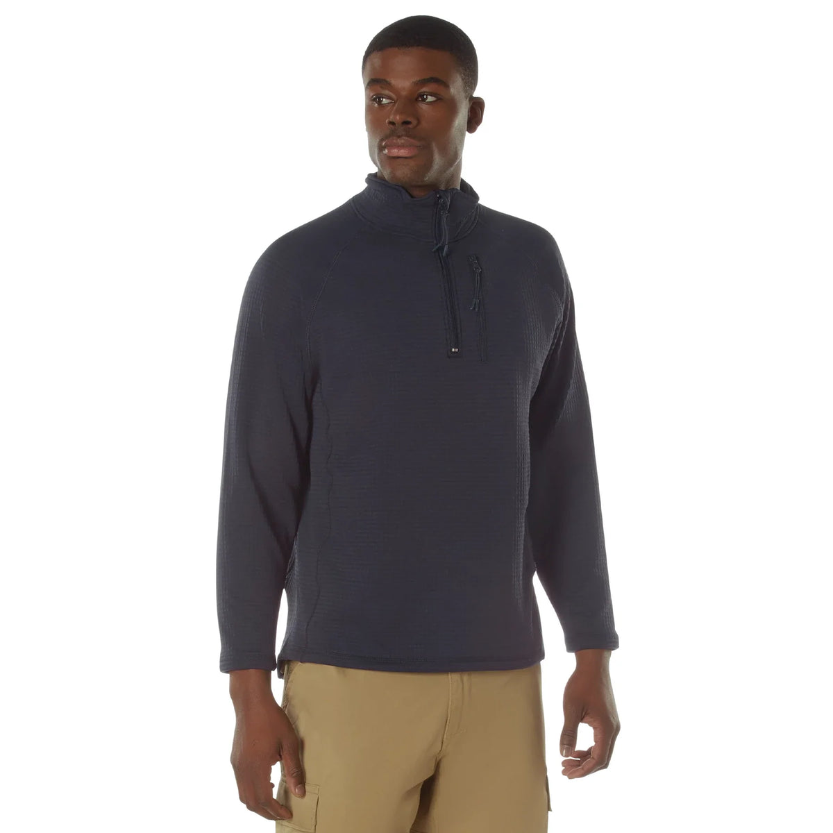 Grid Fleece Pullover - Midnight Navy Blue / s