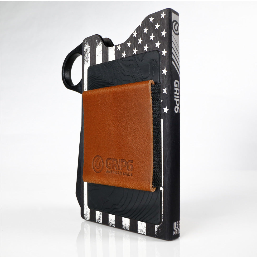 Grip6 Wallet Builder - Usa Black Flag $119 / Loop / Brown Money Band $19.99