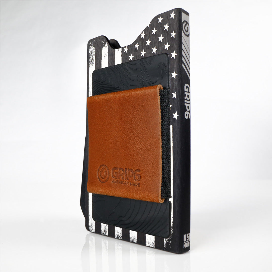 Grip6 Wallet Builder - Usa Black Flag $119 / no Loop / Brown Money Band $19.99