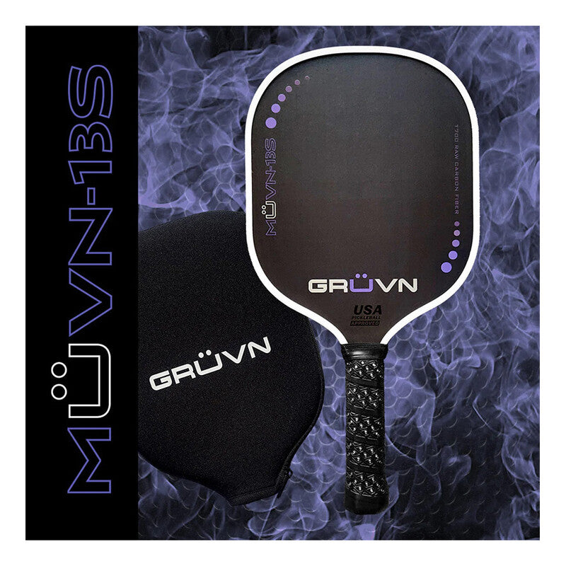 Gruvn Muvn-13s Raw Carbon Fiber Pickleball Paddle - Pur / Os