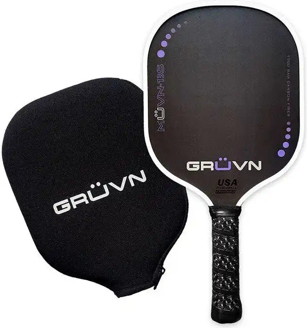 Gruvn Muvn-13s Raw Carbon Fiber Pickleball Paddle - Purple