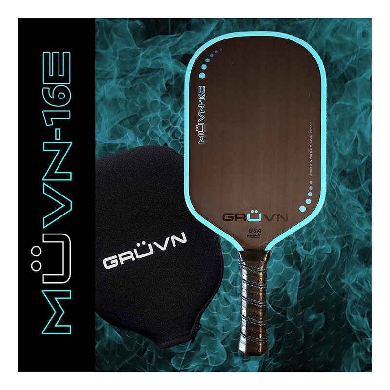Gruvn Muvn-16e Raw Carbon Fiber Pickleball Paddle - Blu / Os