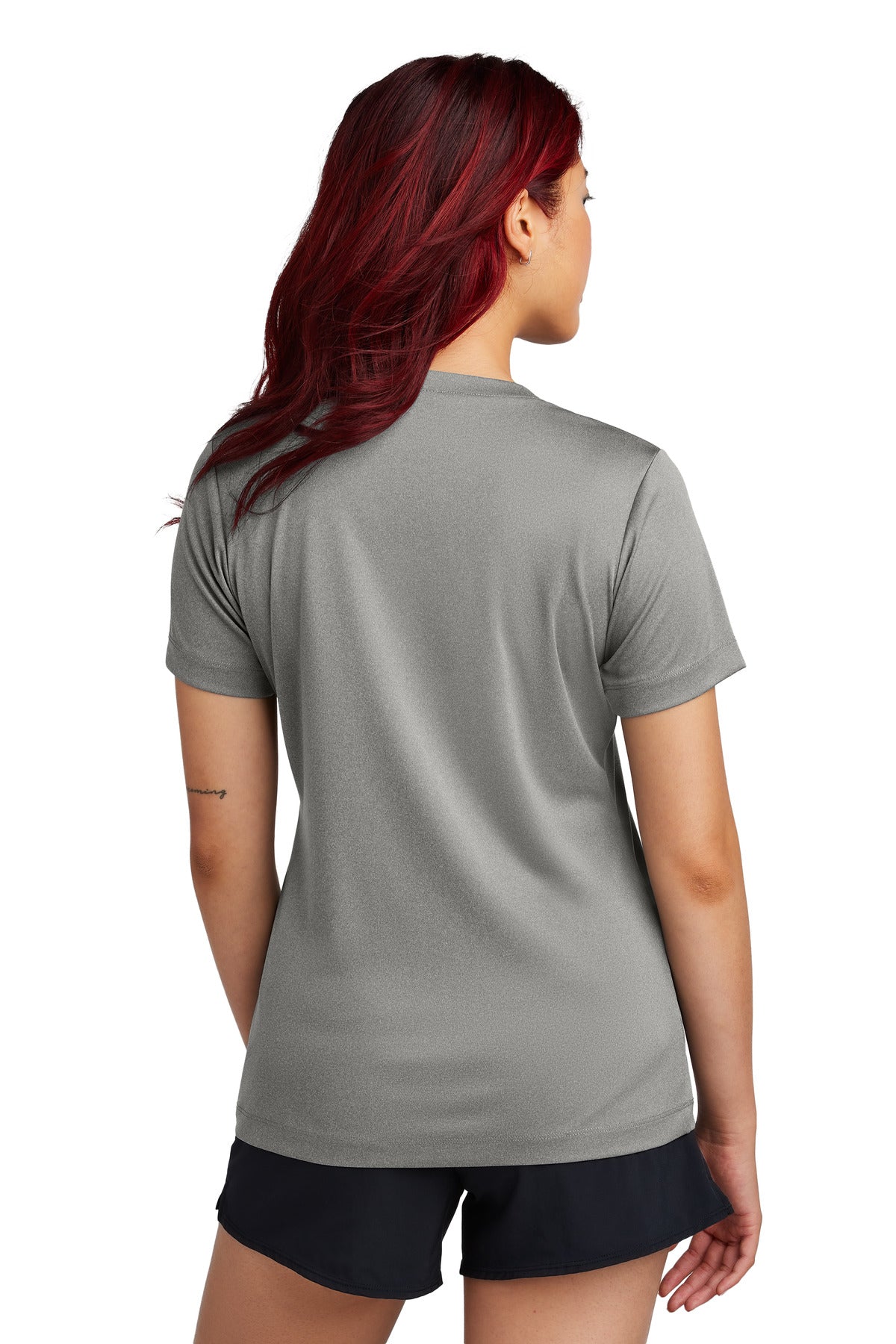 GryConHthr Sport-Tek Women's PosiCharge Competitor V-Neck Tee. LST353