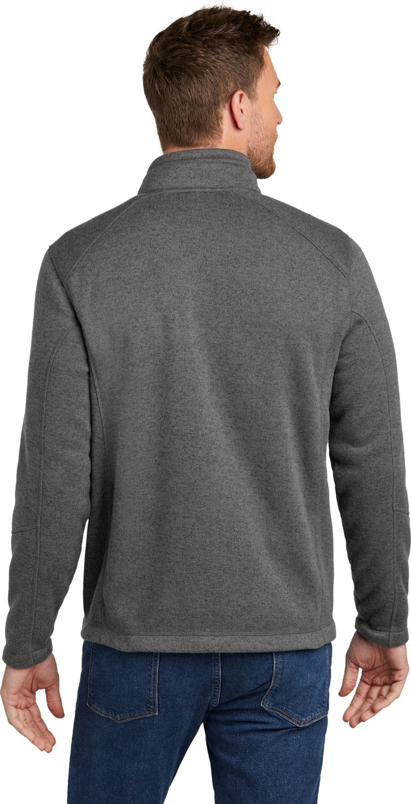 GrySmkHthr Port Authority Arc Sweater Fleece Jacket F428