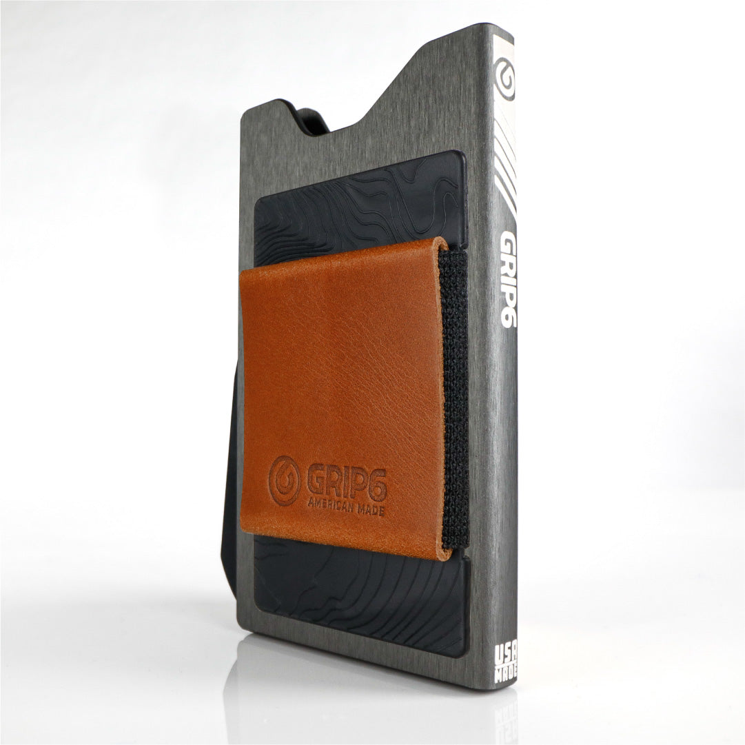 Gunmetal Grip6 Wallet - no Loop / Brown Money Band