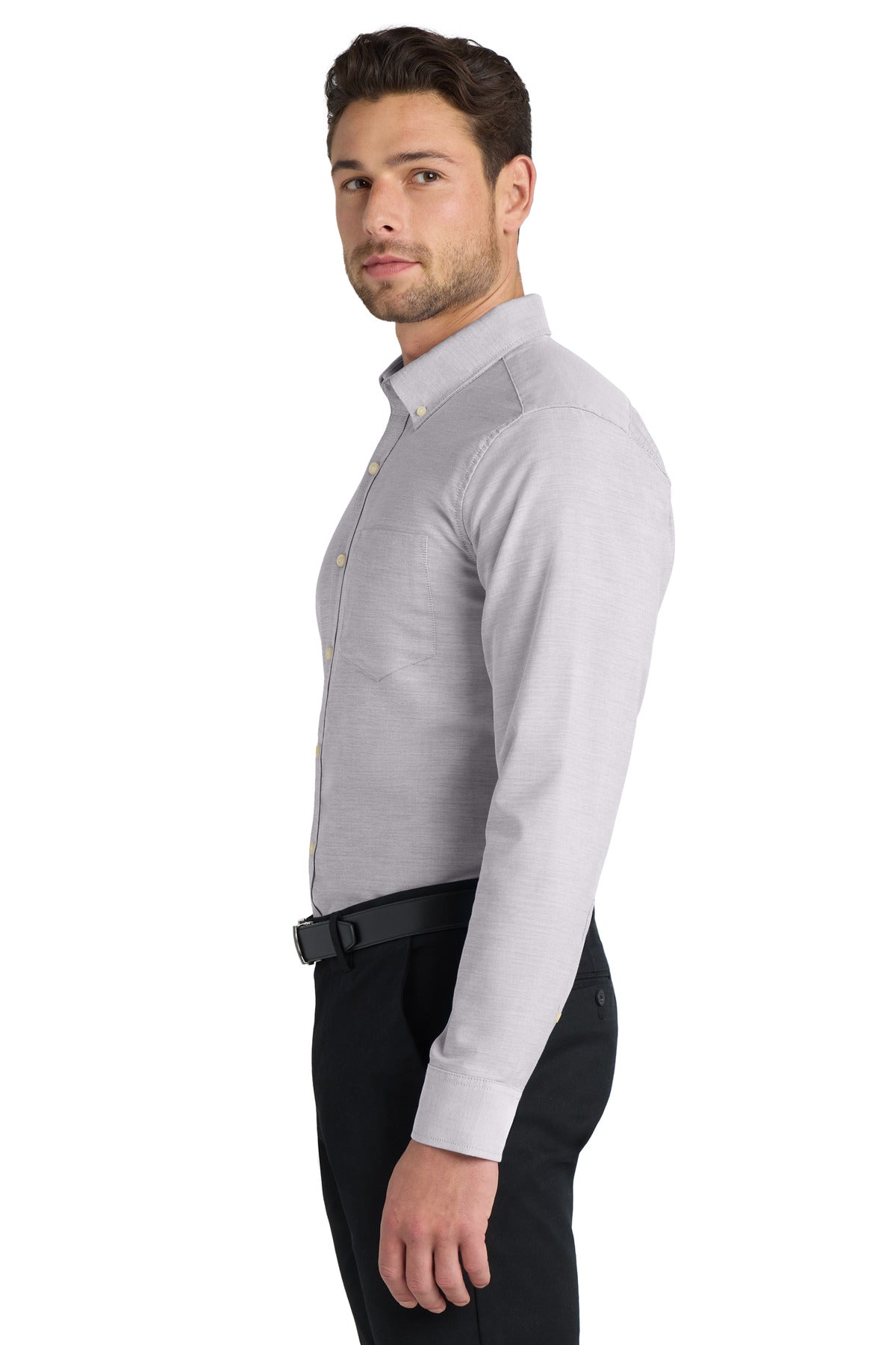 Gusty Grey Port Authority SuperPro Oxford Shirt. S658