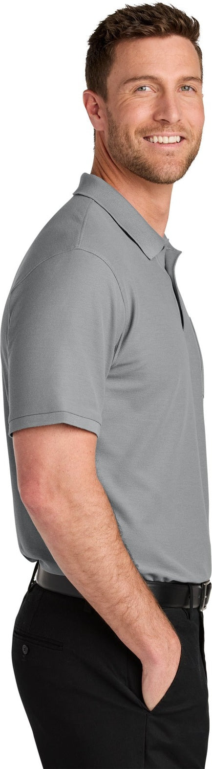 GustyGrey Port Authority Tall Wearever Signature Pique Pocket Polo TLK200P
