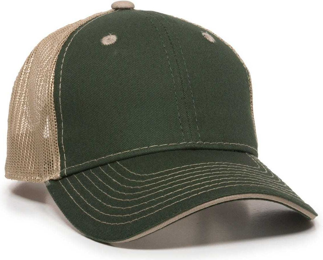 Oc Sports Gwt-101m Adjustable Mesh Back Cap - Dark Green Khaki - Forest / 6 7/8’’ - 7 1/2’’