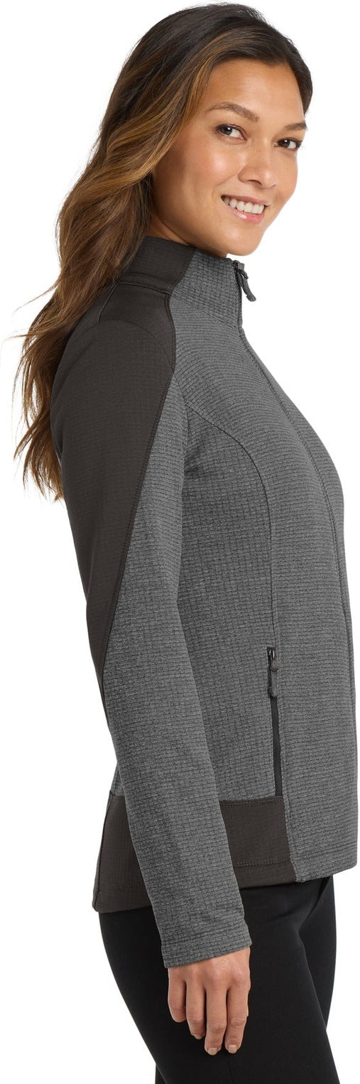 Gy Smk H/Gy Sm Port Authority Women's Grid Fleece Jacket. L239