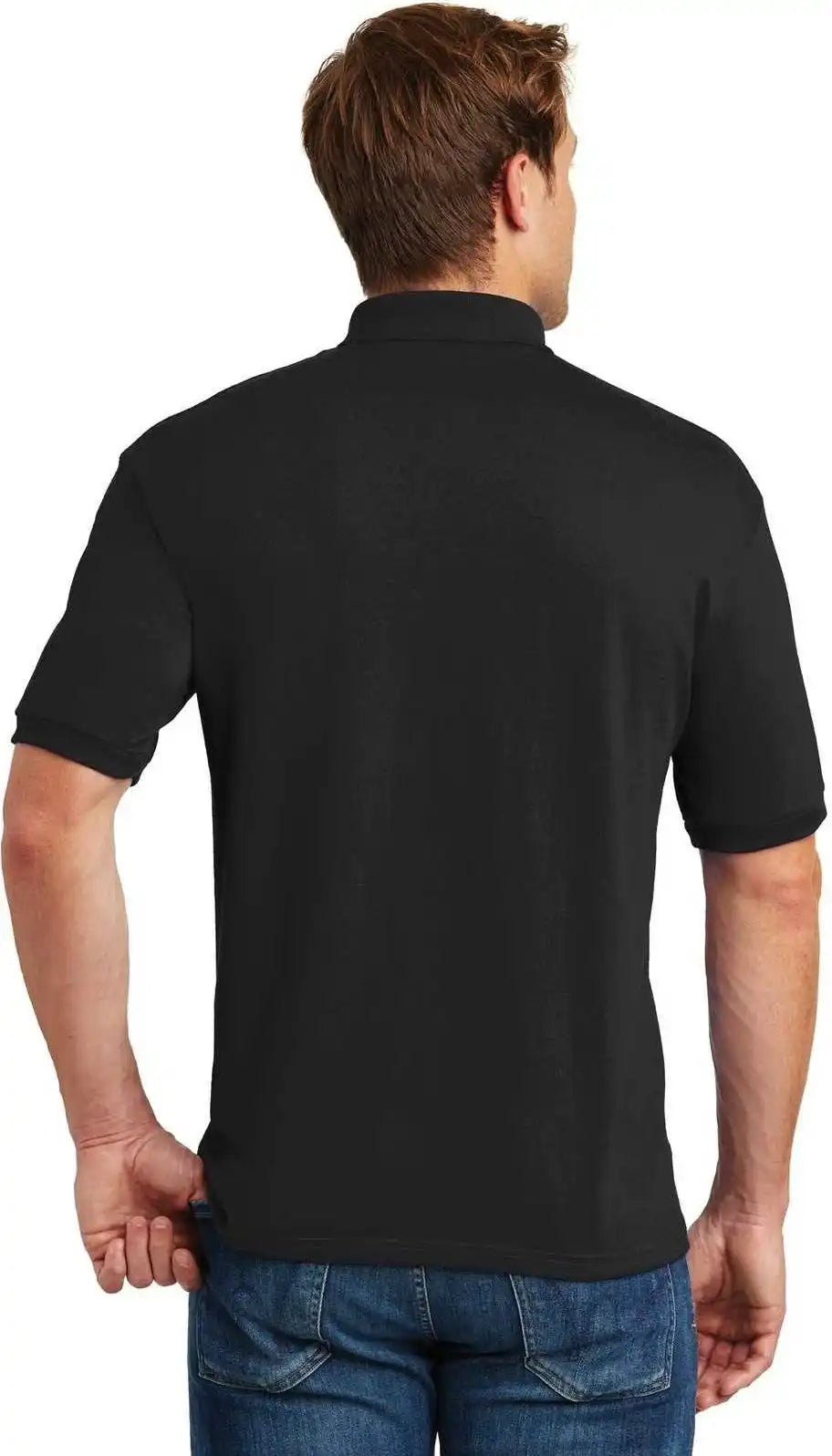 Hanes 054x Ecosmart 5.2 Ounce Jersey Knit Sport Shirt Black