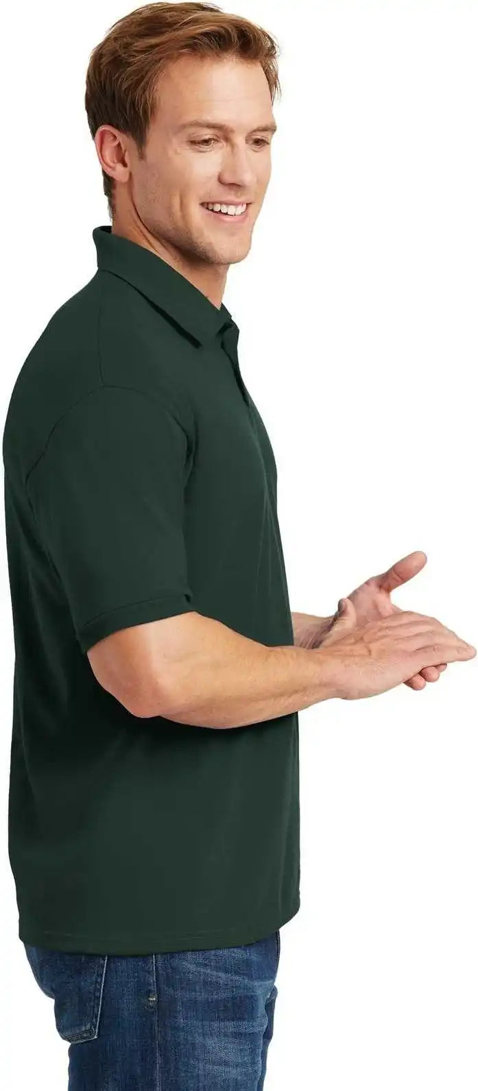 Hanes 054x Ecosmart 5.2 Ounce Jersey Knit Sport Shirt Deep Forest