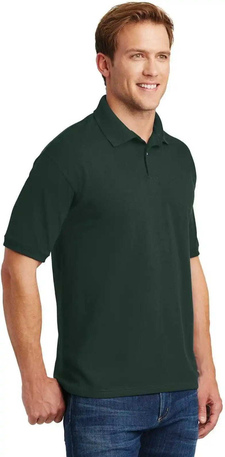 Hanes 054x Ecosmart 5.2 Ounce Jersey Knit Sport Shirt Deep Forest