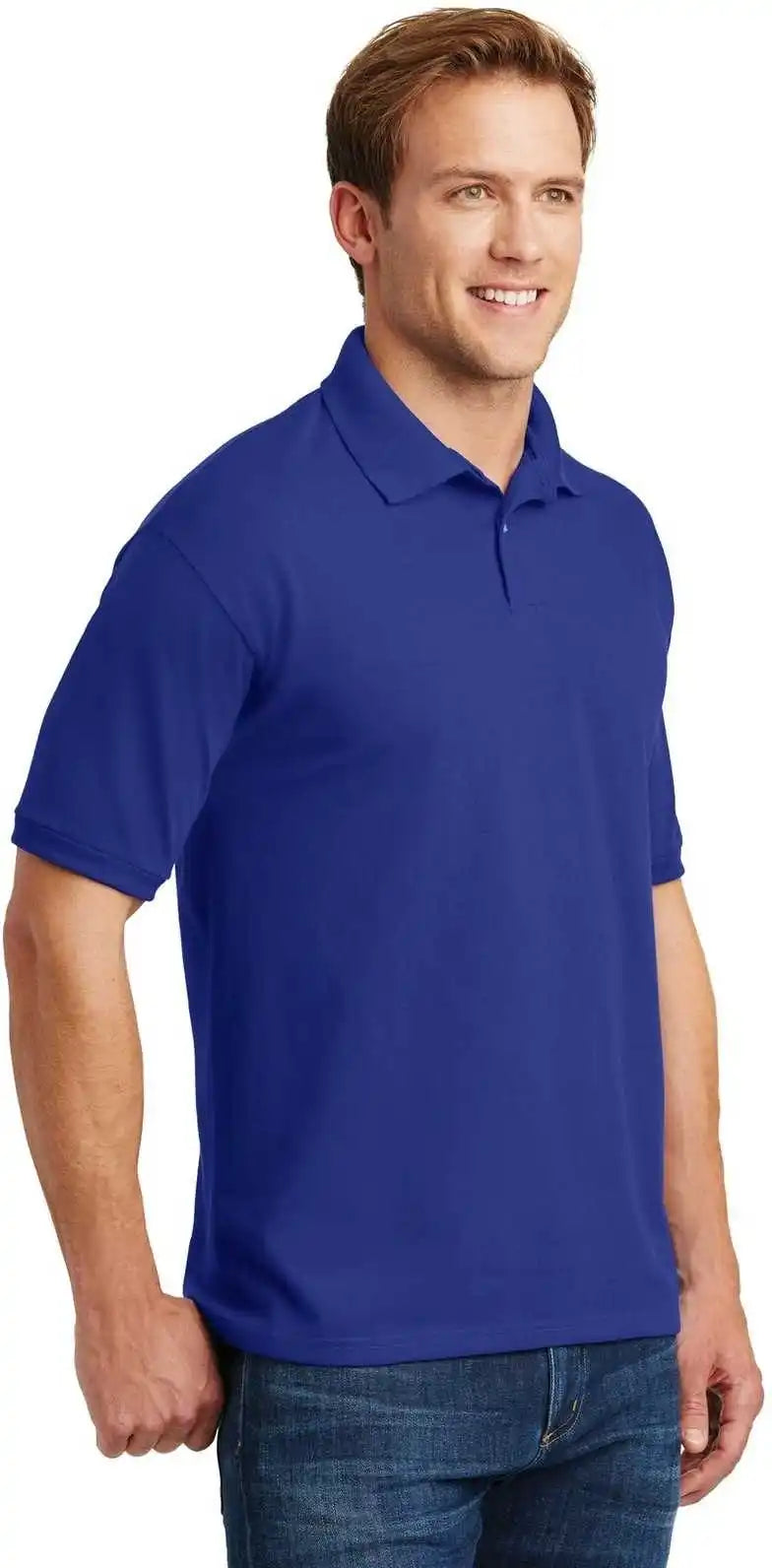 Hanes 054x Ecosmart 5.2 Ounce Jersey Knit Sport Shirt Deep Royal